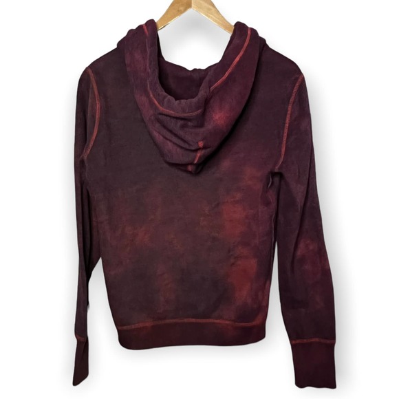 Tie Dyed Upcycled AEO New York Manhattan Purple Long Sleeve Full Zip Hoodie Sz M - Picture 2 of 12